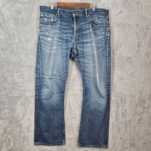 Banana Republic Jeans Men's 38X32 Blue Vintage Casual Straight Denim Distressed